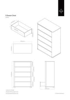 Black High Gloss 5 Drawer Chest | Moritz