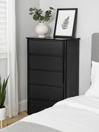 Black High Gloss 5 Drawer Chest | Moritz