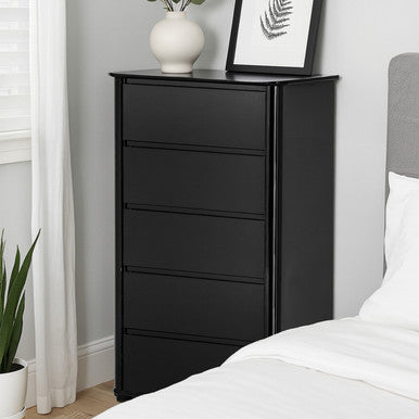 Black High Gloss 5 Drawer Chest | Moritz