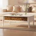 White Rectangular Coffee Table with Two Storage Drawers | Bali