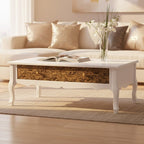 White Rectangular Coffee Table with Two Storage Drawers | Bali