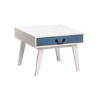White Square Side Table with Drawer | Alchemy