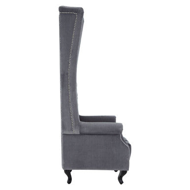 Grey Velvet Tall Porter Chair | Regents Park