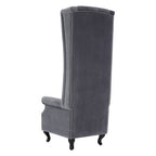 Grey Velvet Tall Porter Chair | Regents Park