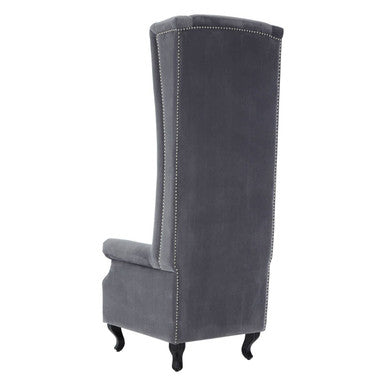 Grey Velvet Tall Porter Chair | Regents Park