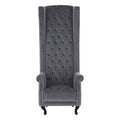 Grey Velvet Tall Porter Chair | Regents Park