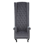 Grey Velvet Tall Porter Chair | Regents Park