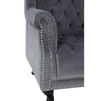Grey Velvet Tall Porter Chair | Regents Park