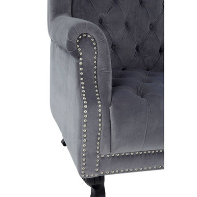 Grey Velvet Tall Porter Chair | Regents Park