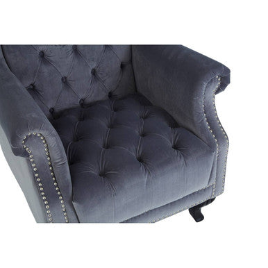 Grey Velvet Tall Porter Chair | Regents Park