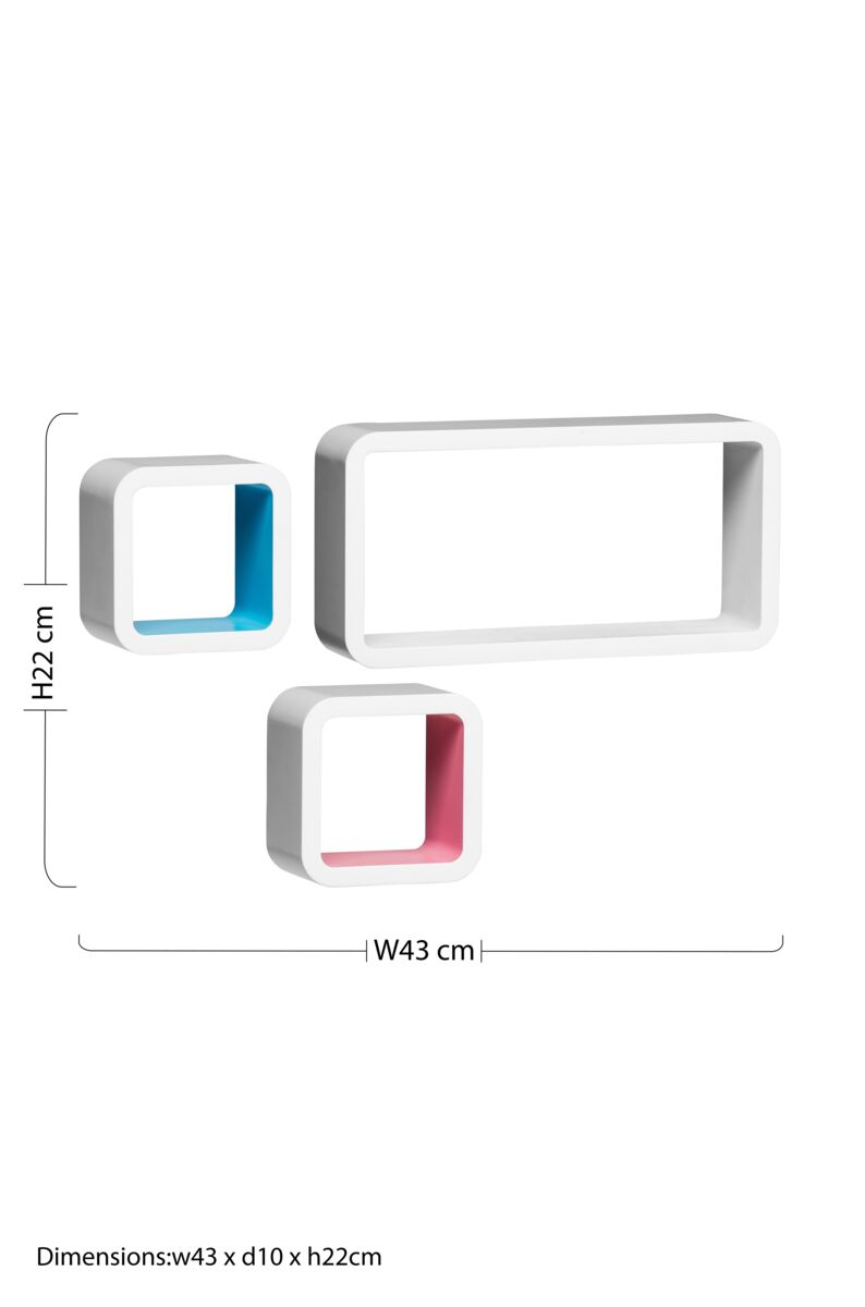 Set of Three Varied White | Wall Cubes