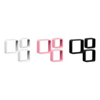 Set Of Three Pink Mdf Wall Cubes