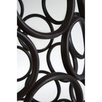 Black Round Glass Top Side Table with Circular Frame Design Meta Base | Antalya