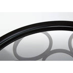 Black Round Glass Top Side Table with Circular Frame Design Meta Base | Antalya