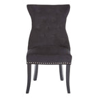 Black Cotton Velvet Dining Chair | Regents Park