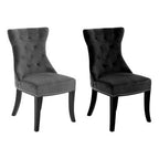 Black Cotton Velvet Dining Chair | Regents Park