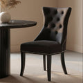 Black Cotton Velvet Dining Chair | Regents Park