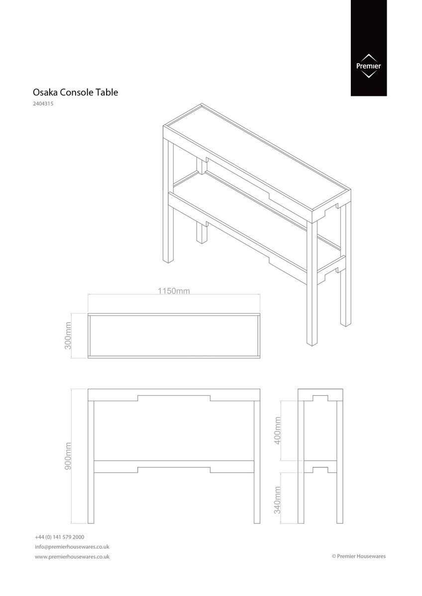 Black Console Table with Storage | Osaka