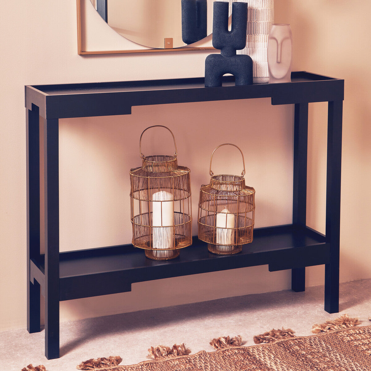 Black Console Table with Storage | Osaka
