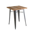 Natural Rustic Wood Top Side Table with Silver Powder Coated Metal Base | Aldgate
