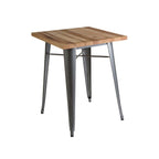 Natural Rustic Wood Top Side Table with Silver Powder Coated Metal Base | Aldgate