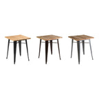 Natural Grain Wood Top Side Table with Crackle Copper Finish Gold Metal Legs | Aldgate