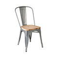 Silver Chair in Powder Coated  Metal and Wood | Aldgate