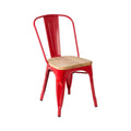 Red Chair in Powder Coated Metal and Wood | Aldgate