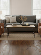 Natural Rectangular Coffee Table with Distressed Fir Wood Top | Tribeca