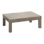 Natural Leather Effect Wooden Rectangular Coffee Table with Sturdy Legs | Ostrich