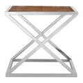 Natural Square Side Table with Cross Frame | Hudson