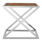 Natural Square Side Table with Cross Frame | Hudson