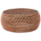 Gold Interlinked Beaded Iron Copper Finish Coffee Table | Templar