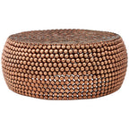 Gold Interlinked Beaded Iron Copper Finish Coffee Table | Templar