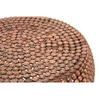 Gold Interlinked Beaded Iron Copper Finish Coffee Table | Templar