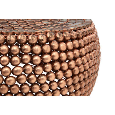 Gold Interlinked Beaded Iron Copper Finish Coffee Table | Templar