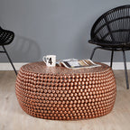 Gold Interlinked Beaded Iron Copper Finish Coffee Table | Templar