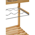 Large Pinewood Kitchen Trolley with Granite Surface Glenn | Harlow