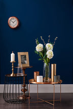 Gold Finish Copper Tray Top and Black Finish Base Side Table | Templar