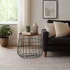 Gold Finish Copper Tray Top and Black Finish Base Side Table | Templar