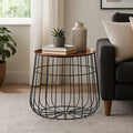 Gold Finish Copper Tray Top and Black Finish Base Side Table | Templar