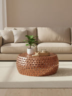 Gold Round Iron Pebble Design Coffee Table | Templar