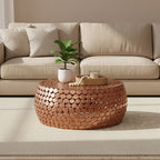 Gold Round Iron Pebble Design Coffee Table | Templar