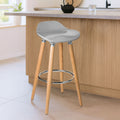 Taupe Abs and Beech Wood Bar Stool | Stockholm
