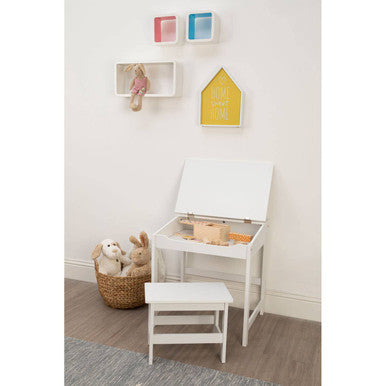 Children's White Desk and Stool | Jordan