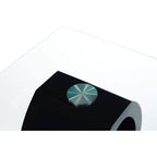 Tempered Glass Top O-Shaped Side Table with Black MDF Base, Halo
