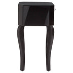 1 Drawer Black Mirrored Glass Top Side Table with MDF Base | Orchid