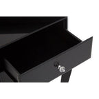 1 Drawer Black Mirrored Glass Top Side Table with MDF Base | Orchid