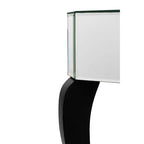 Mirrored Finish 1-Drawer Console Table with Bevelled Edge and Black Wooden Legs | Orchid