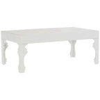 White High Gloss Wooden Coffee Table with Stately Shaped Legs | Luis